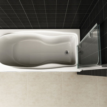 Wiesbaden Cinco badwand draaibaar 100 x 140 cm helder glas chroom - sfeerfoto | Schwertz & Co