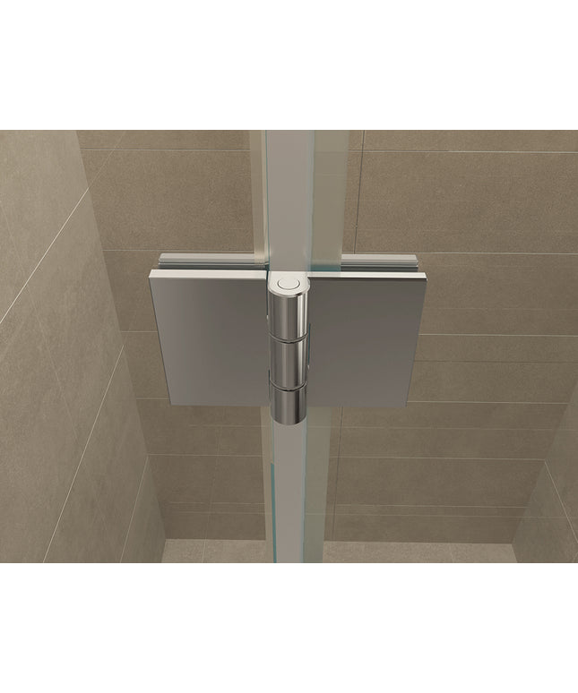 Wiesbaden Vaz nisdeur met vast deel 100 x 200 cm helder glas chroom - detailfoto greep | Schwertz & Co