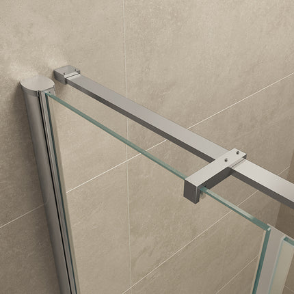 Wiesbaden Vaz nisdeur met vast deel 110 x 200 cm helder glas chroom - sfeerfoto | Schwertz & Co