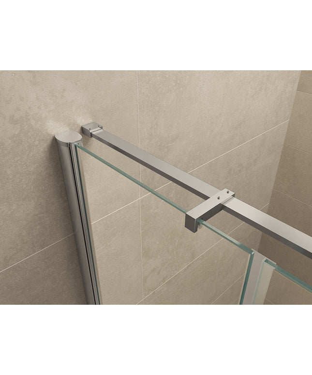Wiesbaden Vaz nisdeur met vast deel 120 x 200 cm helder glas chroom - sfeerfoto | Schwertz & Co