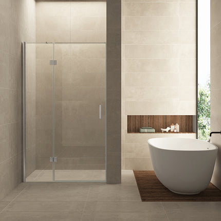 Wiesbaden Vaz nisdeur met vast deel 140 x 200 cm helder glas chroom | Schwertz & Co