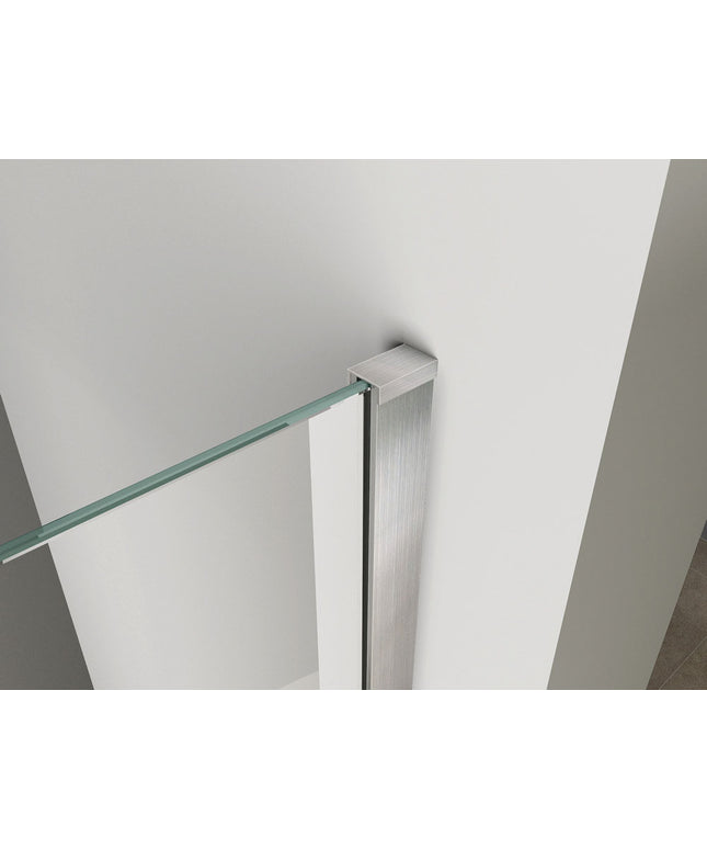 Wiesbaden Hibera inloopdouche 100 x 200 cm helder glas geborsteld rvs - detailfoto | Schwertz & Co