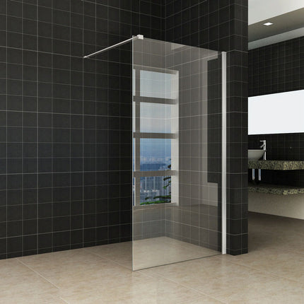 Wiesbaden Hibera inloopdouche 100 x 200 cm helder glas geborsteld rvs | Schwertz & Co