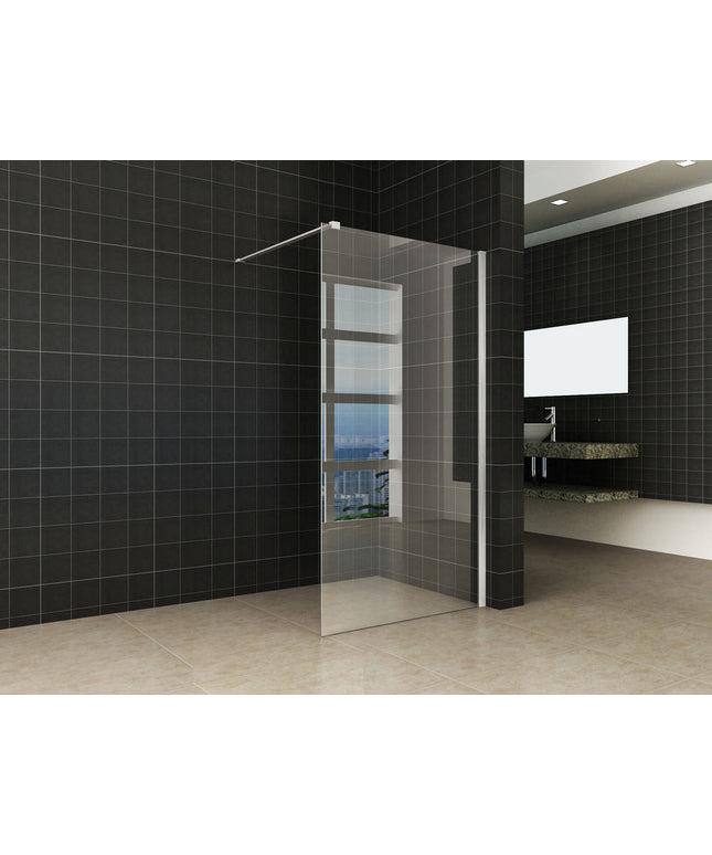 Wiesbaden Hibera inloopdouche 100 x 200 cm helder glas geborsteld rvs | Schwertz & Co