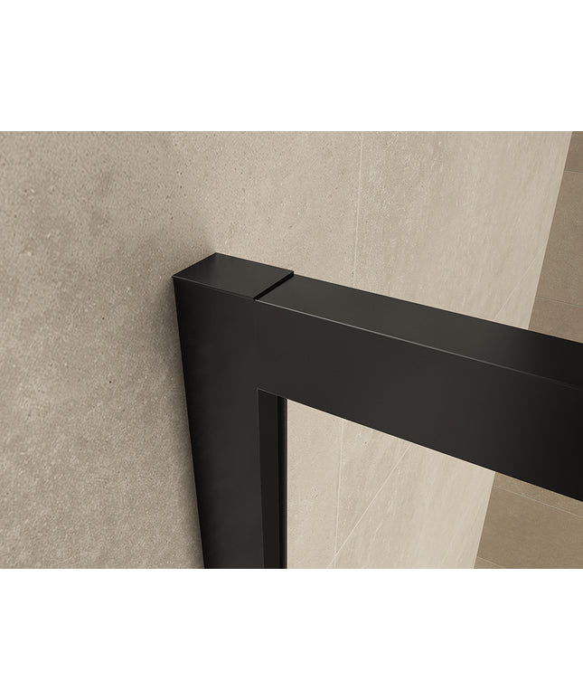 Wiesbaden Maaz inloopdouche met raster 90 x 200 cm mat zwart - sfeerfoto | Schwertz & Co