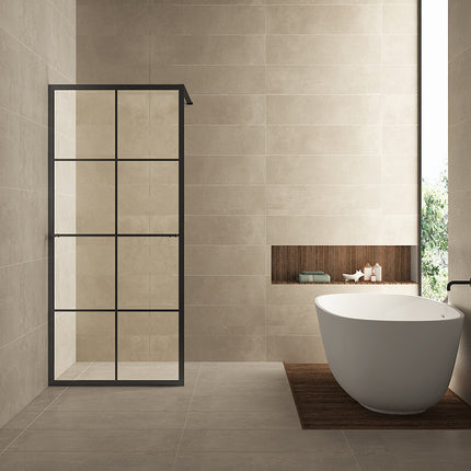 Wiesbaden Maaz inloopdouche met raster 90 x 200 cm mat zwart | Schwertz & Co