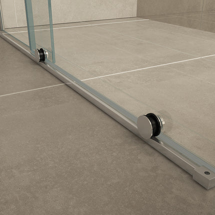 Wiesbaden Rolso verleng inloopdouche 100 x 200 cm helder glas chroom - detailfoto rail | Schwertz & Co