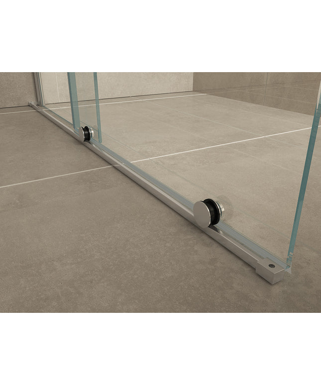 Wiesbaden Rolso verleng inloopdouche 100 x 200 cm helder glas chroom - detailfoto rail | Schwertz & Co