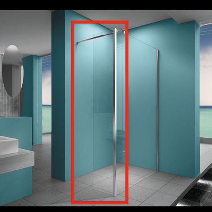 Xellanz Eco zijwand met hoekprofiel 30 x 200 cm helder glas chroom | Schwertz & Co