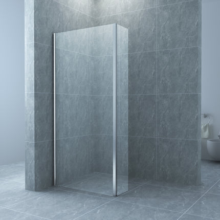 Xellanz Eco zijwand met hoekprofiel 30 x 200 cm helder glas chroom - sfeerfoto | Schwertz & Co