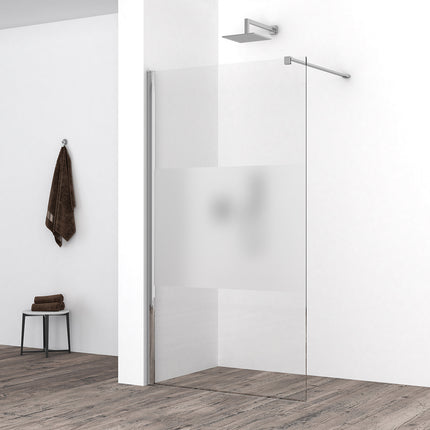 Wiesbaden Comfort inloopdouche 70 x 200 cm melkglas middenband chroom | Schwertz & Co