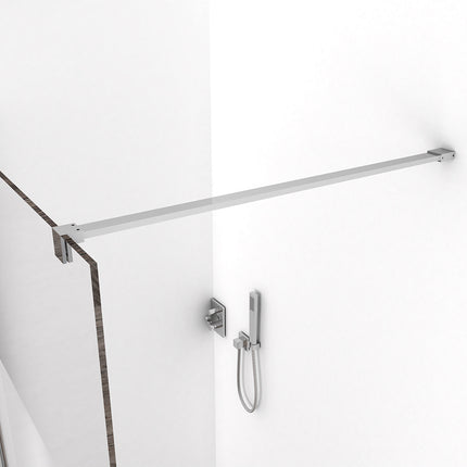 Wiesbaden Comfort inloopdouche 90 x 200 cm helder glas met melkglas middenband chroom - detailfoto | Schwertz & Co