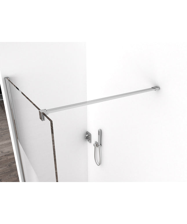Wiesbaden Comfort inloopdouche 110 x 200 cm helder glas met melkglas middenband chroom - detailfoto | Schwertz & Co