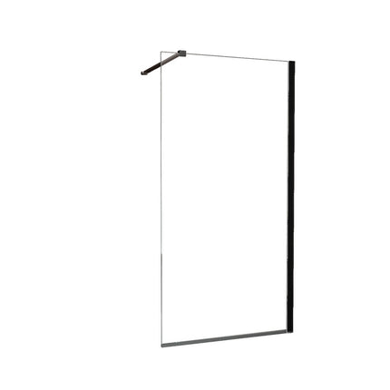 Wiesbaden Graffic inloopdouche 90 cm helder glas mat zwart - detailfoto profiel | Schwertz & Co
