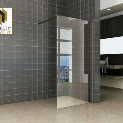Wiesbaden Graffic inloopdouche 100 cm helder glas mat zwart | Schwertz & Co