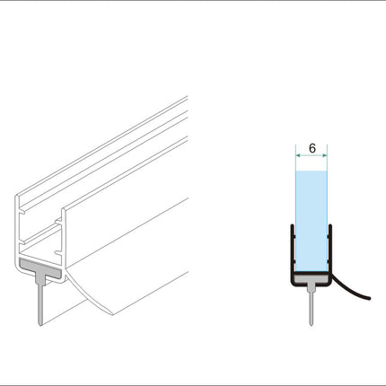 Xellanz waterkering rubber 200 x 0,6 cm transparant - technische tekening | Schwertz & Co