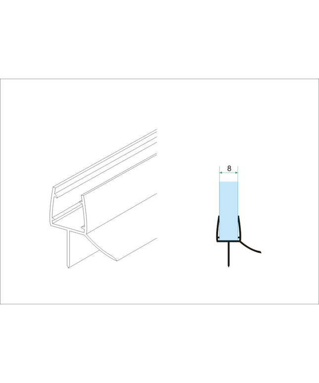 Xellanz joint d'étanchéité caoutchouc 200 x 0,8 cm transparent - dessin technique | Schwertz & Co