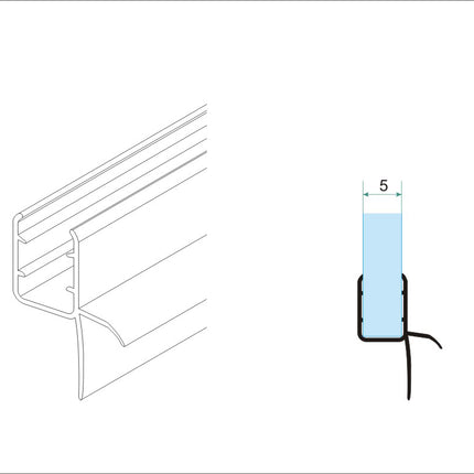 Xellanz waterkering type 2 horizontaal 200 x 0,5 cm transparant - technische tekening | Schwertz & Co