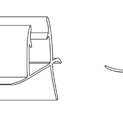 Xellanz waterkering type 2 horizontaal 200 x 0,5 cm transparant - technische tekening doorsnede | Schwertz & Co