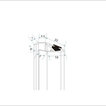 Xellanz Salone magneetstripset chroom - technische tekening | Schwertz & Co
