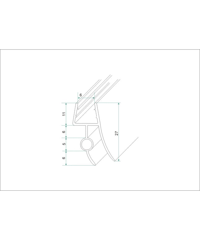 Xellanz joint d'étanchéité en plastique 8 x 800 mm transparent - dessin technique | Schwertz & Co