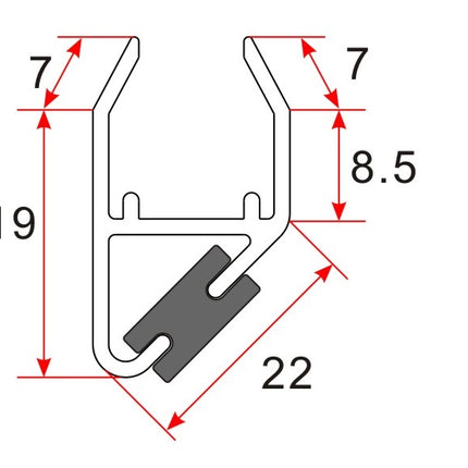 Xellanz set magneetstrips modulair 8 x 10 mm transparant - technische tekening | Schwertz & Co