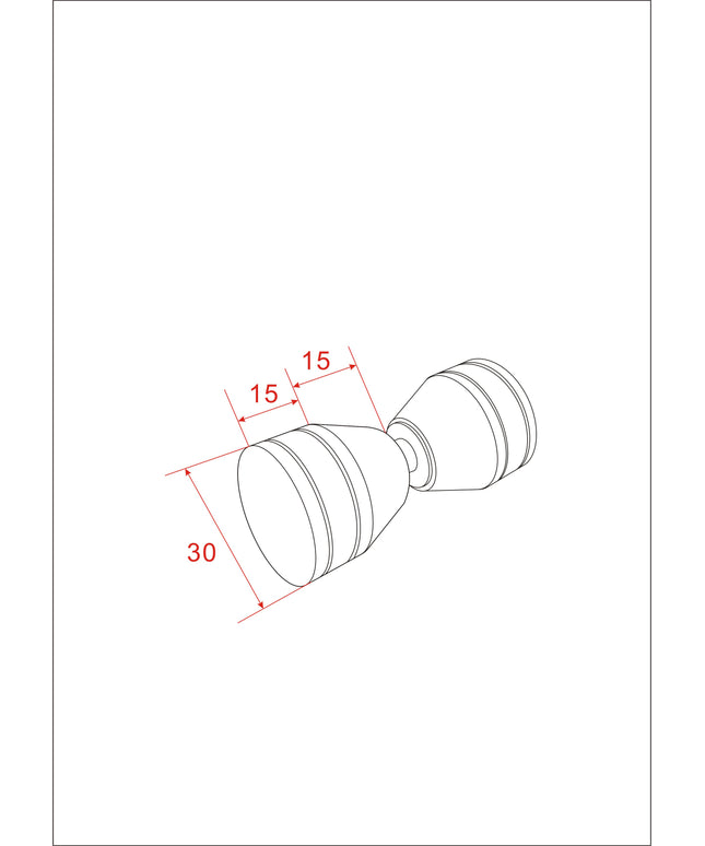 Xellanz bouton de porte de douche type 2 chromé - dessin technique | Schwertz & Co