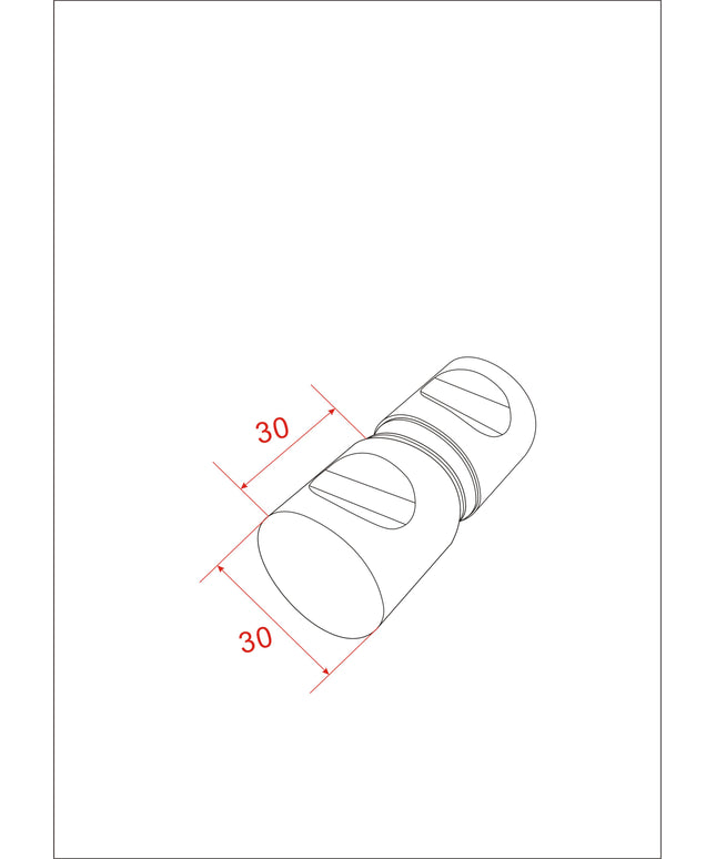 Xellanz bouton de porte de douche type 4 chromé - dessin technique | Schwertz & Co