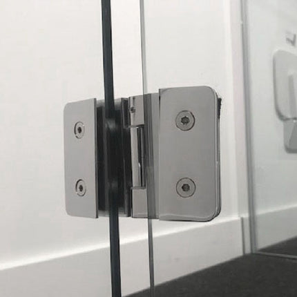 Wiesbaden afdekdopje scharnier douchecabine chroom - detailfoto zijaanzicht | Schwertz & Co