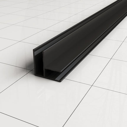 Wiesbaden Slim hoekprofiel douchewand 200 cm mat zwart | Schwertz & Co
