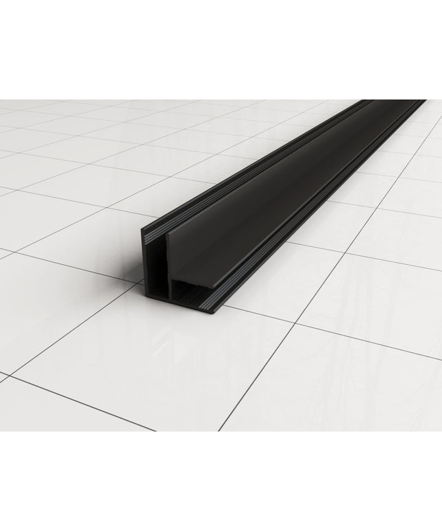 Wiesbaden Slim profilé d'angle paroi de douche 200 cm noir mat | Schwertz & Co