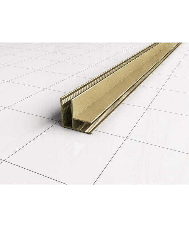 Wiesbaden Slim profilé d'angle paroi de douche 200 cm laiton brossé | Schwertz & Co