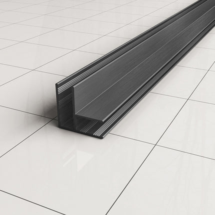 Wiesbaden Slim hoekprofiel douchewand 200 cm gunmetal | Schwertz & Co