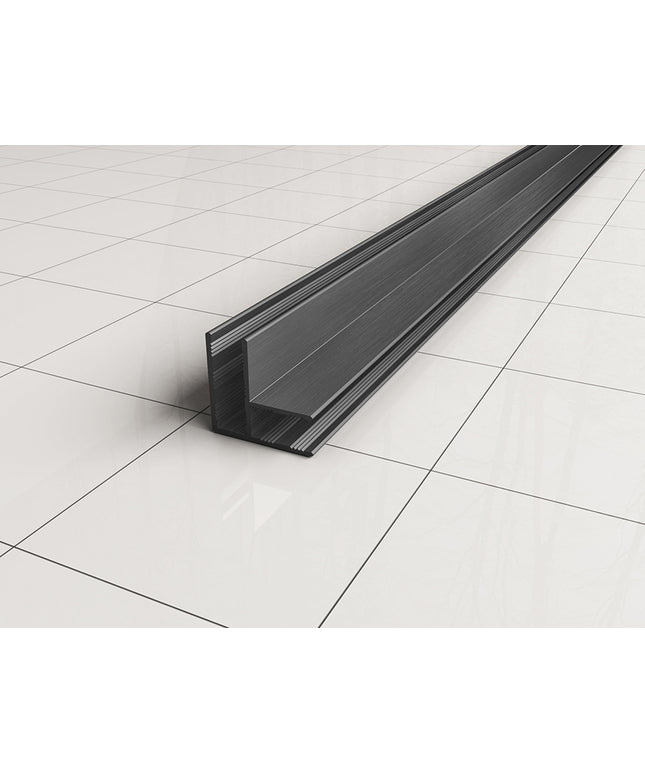 Wiesbaden Slim hoekprofiel douchewand 200 cm gunmetal | Schwertz & Co