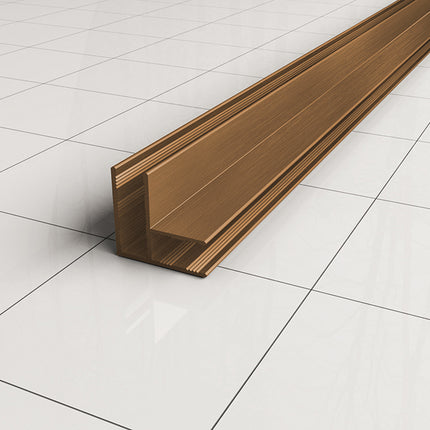 Wiesbaden Slim hoekprofiel douchewand 200 cm geborsteld brons koper | Schwertz & Co