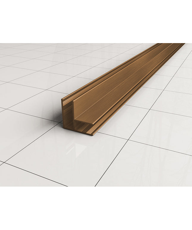 Wiesbaden Slim hoekprofiel douchewand 200 cm geborsteld brons koper | Schwertz & Co