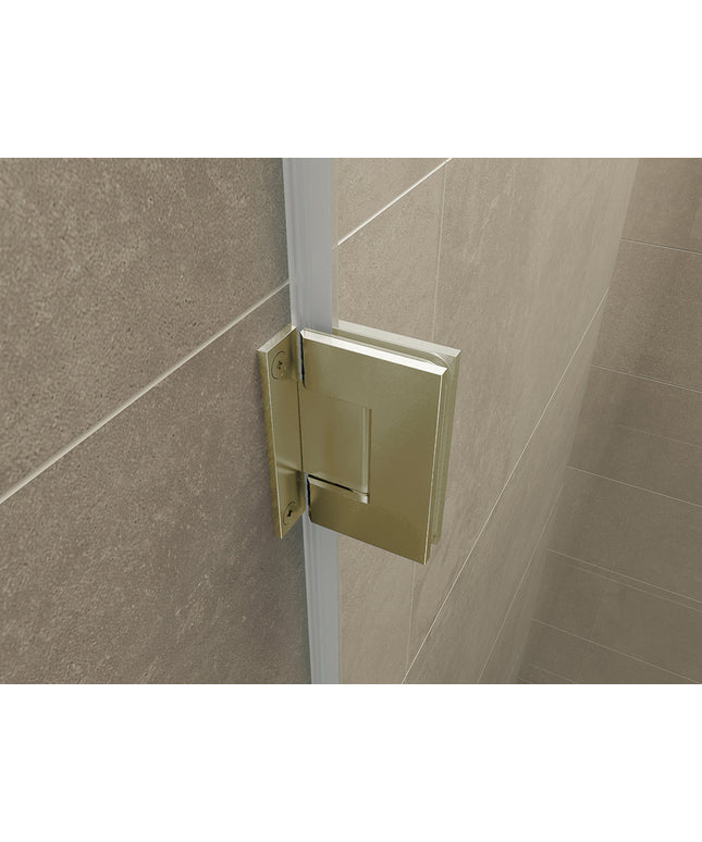 Wiesbaden Less scharnierset met greep geborsteld messing - detailfoto | Schwertz & Co
