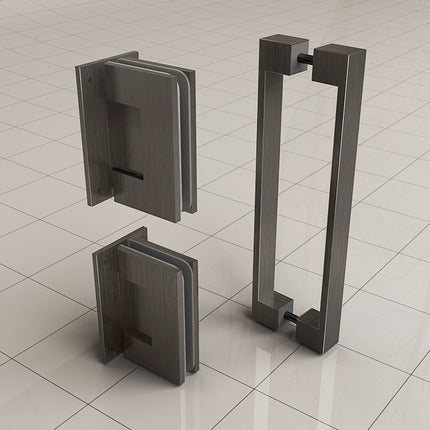 Wiesbaden Less scharnierset met greep gunmetal | Schwertz & Co