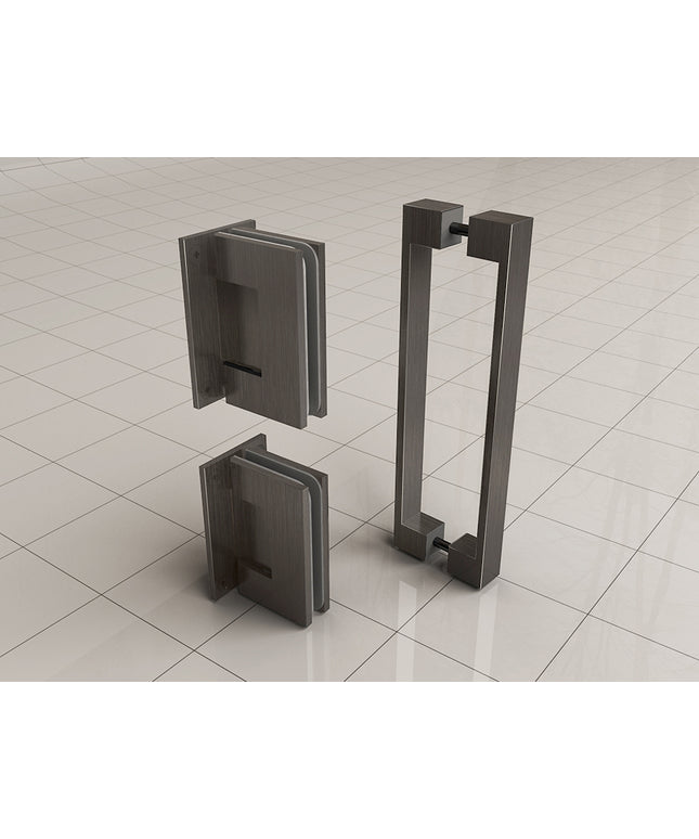 Wiesbaden Less scharnierset met greep gunmetal | Schwertz & Co