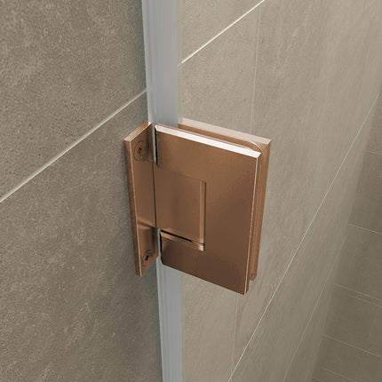 Wiesbaden Less scharnierset met greep geborsteld brons koper - detailfoto | Schwertz & Co