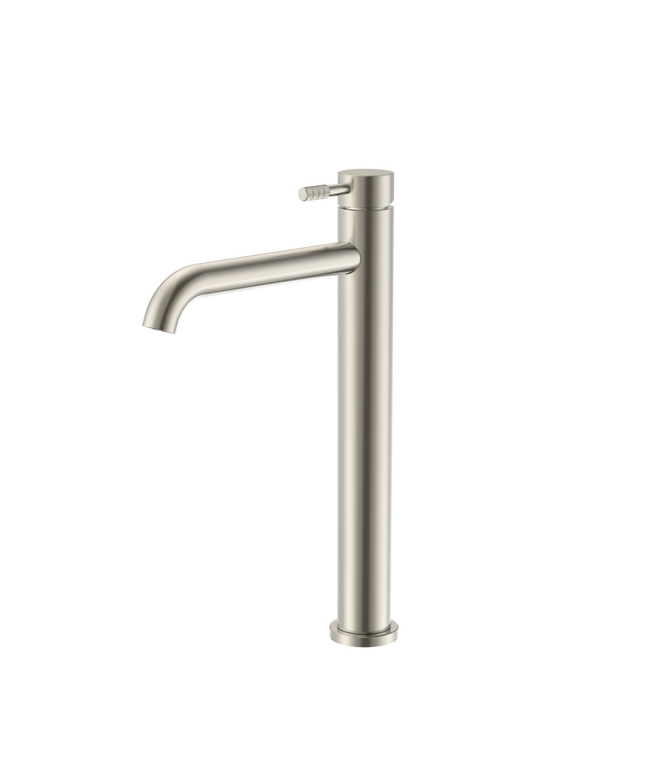 ALONI Stria hoge wastafelkraan – cold start – geborsteld RVS