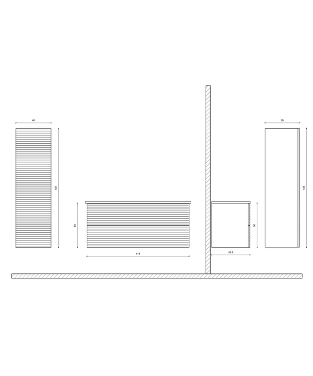 ALONI ELITE wastafelonderkast – 120 cm – Walnoot – Softclose
