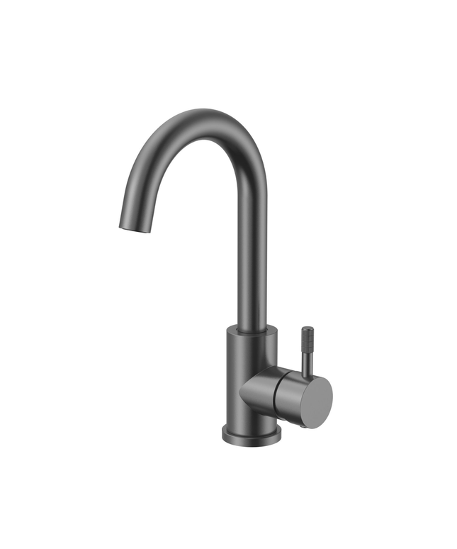 STRIA wastafelkraan – gebogen draaibare uitloop – gunmetal (PVD)