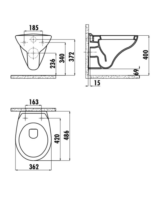 Creavit hangtoilet / ophang WC – wit – met sproeier (bidet)
