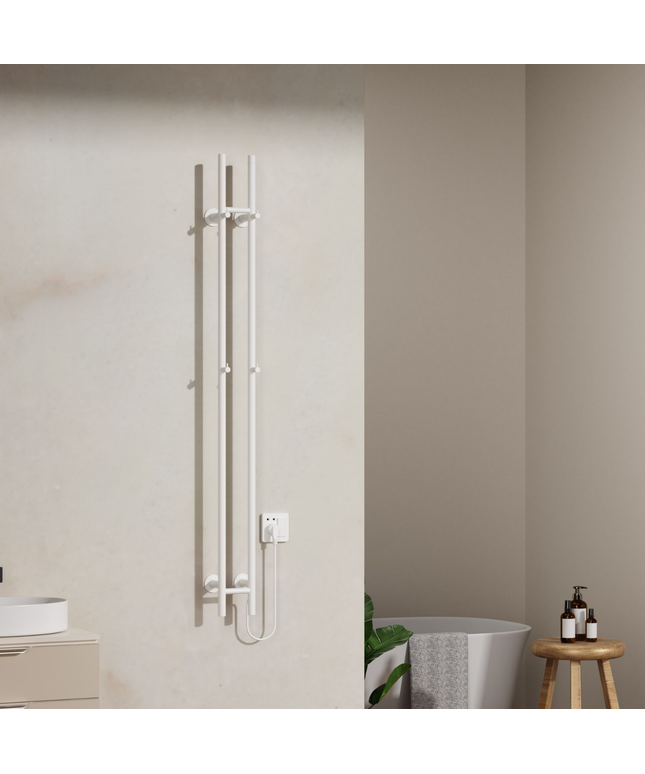 BELRAD Badkamer radiator staafmodel elektrisch 1500x168x127 mm - Glanzend wit - Dubbel - 120W