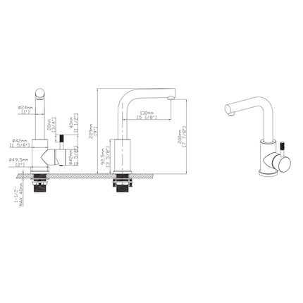 STRIA wastafel/keukenkraan – rechte uitloop – chroom