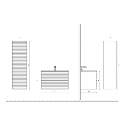 ALONI ELITE wastafelonderkast – 80 cm – Mat wit – Softclose