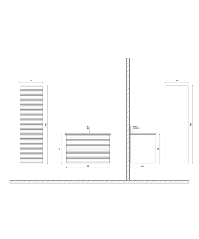 ALONI ELITE wastafelonderkast – 80 cm – Mat wit – Softclose
