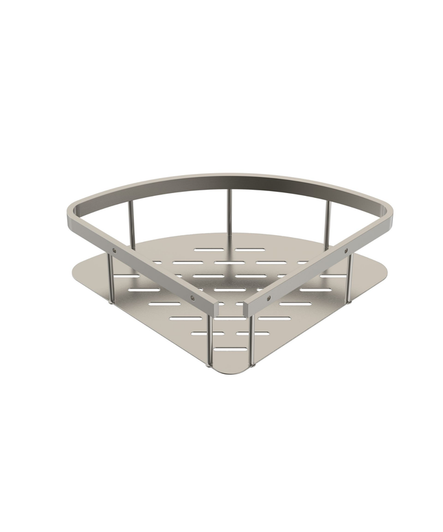 Aloni Uniforma doucherek – hoekmodel – 22x7x22 cm – geborsteld RVS – roestvrij staal