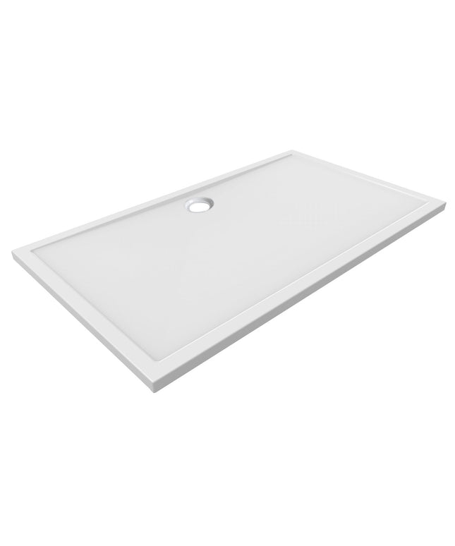 Wiesbaden douchebak rechthoek acryl 160 x 90 x 4 cm glans wit | Schwertz & Co